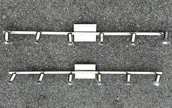 A Pair Of Modern Chrome Flush Mount Track Fixtures