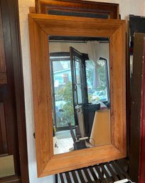 Large Antique Oak Framed Mirror With Durand Process Silvering Stamp