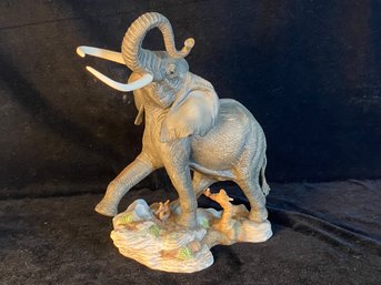 Hugh 1989 Franklin Elephant `Ruler Of The African Plains` Porcelain Figurine