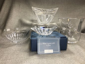 Four (4) Pieces WATERFORD - MARQUIS Crystal - Four Bowls - One Is Brand New In Box - GREAT LOT - No Issues