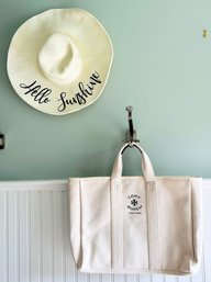 Like NEW Tory Burch Canvas Tote Bag & A Hat
