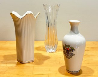 Lenox Crystal And Porcelain Vases