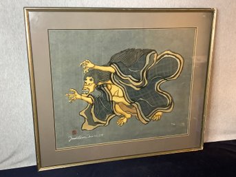 Rinki No Rei (malign Spirit Of Jealousy) From The Series Genji Monogatari Framed Stencil Print