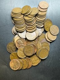 100 Wheat Pennies 1940's, 1950'S