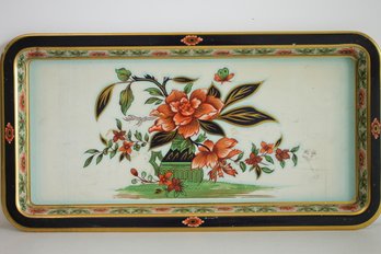 Vintage Metal Floral Painted Tray By DAHER DECORATED WARE Made In England