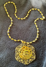 Awesome 14k Necklace With Large Pendant