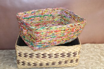 Pair Of Woven Baskets