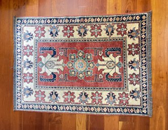 Vibrant Hand Knotted Wool Area Rug