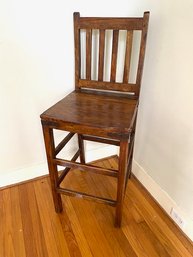 Vintage Solid Wood Mission Style Counter Height Chair