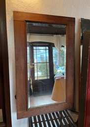 Attractive Vintage Wood Framed Beveled Glass Mirror