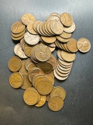 100 Wheat Pennies 1940's, 1950'S