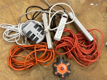 Assorted Extension Cords, Power Strips & Outlet Hubs
