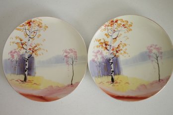 Pair Of Handpainted NIPPON Decorative Plates