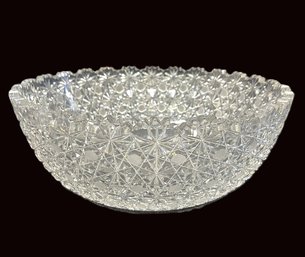 American Brillant Period Thick Cut Sawtooth Edge Daisy And Button Bowl