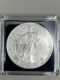 Beautiful 2014 American Silver Eagle Dollar In Plastic Case