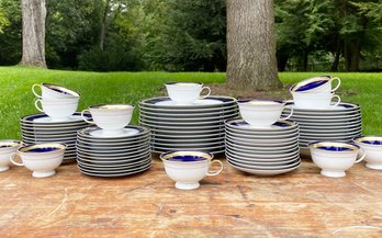 A Complete NEW Dinner Service For 12 Classic Rose Eminence In Cobalt By Rosenthal