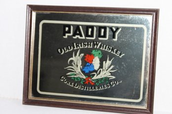 Paddy Irish Whiskey Bar Small Advertising Mirror Sign