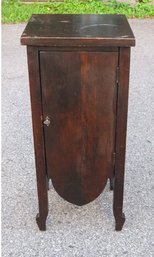 1920's-30's Era Gothic Pedestal One Door Cabinet, Locking