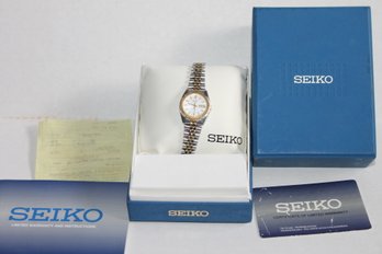 Ladies Rolex Style Seiko Watch With Box And Receipt - Buyer Paid $130 20 Years Ago - Needs Battery