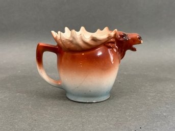 A Charming Vintage Ceramic Moose Pitcher Made In Czechoslovakia