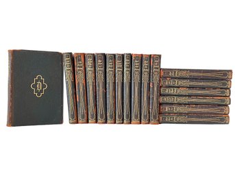 1909 Charles Dickens Leather Bound Full Set (17 Volumes) Nelson's Edition De Luxe