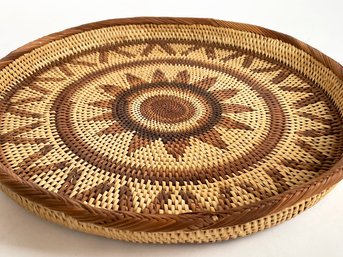 A Geometric African Woven Platter From Botswana