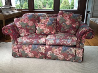 NEEDS SLIP COVERS - Calico Corner / Brandywine Design Furniture Love Seat - PLEASE SAVE ME ! - GREAT BONES