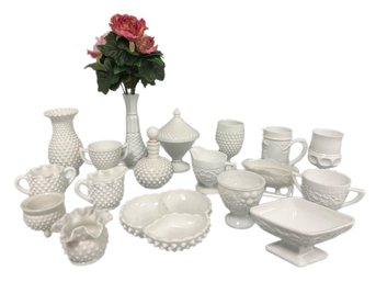 Lot Of Hobnail And Milk Glass