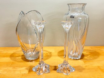 Mikasa Crystal Vases And Candlesticks