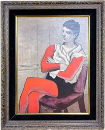 A Fine Art Giclee On Board, Pablo Picasso The Seated Acrobat