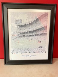 Art Print Of Yankee Stadium Made Up Of Players Names In Frame