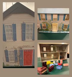 VTG Wolverine Tin Litho Doll House & Furniture Lot 14pcs Rosewood Manor USA