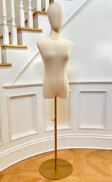 A Modern Dress Form On Brass Base