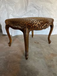 Leopard Upholstered Ottoman