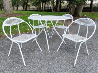 A Vintage 1970's Tubular Steel And Mesh Patio Set - Awesome Chairs