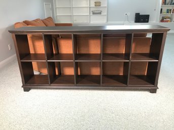 Large Shelving Unit / Cubbyholes - Dark Walnut Finish - USE ANYWHERE ! - 101 Uses - Very Functional Piece