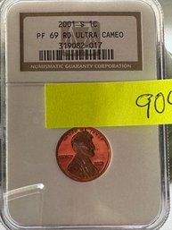 Lincoln Memorial Reverse  1C 2001 S PF69RD ULTRA CAMEO  NGC