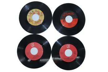 4 Vinyl Records 45RPM Including Queen & Foreigner