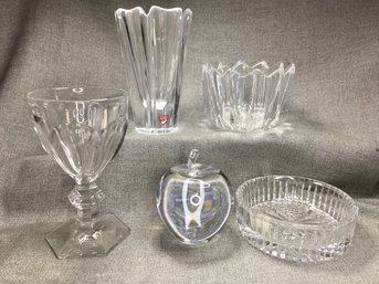 Five Beautiful Pieces Of Glass / Crystal - BACCARAT - ORREFORS - WATERFORD - Nice Lot - All In Great Shape