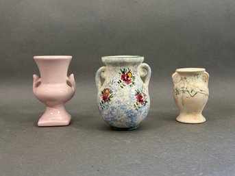 Three Little Vintage Ceramic Urns