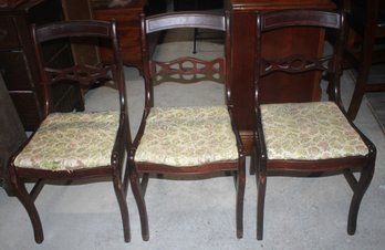 3 Antique Federal Style Carved Side Chairs