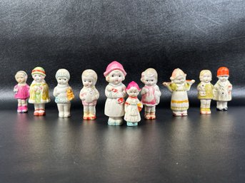 An Amazing Set Of Antique Penny Dolls Made In Japan