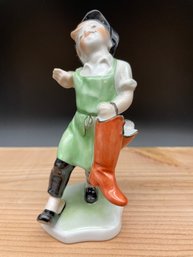 Herend Hungary- Boy With Boots-shoemaker. 5' Tall