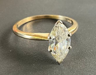 Gorgeous 14k 1.33 Ct Marquis Diamond Ring Size 7 1/2