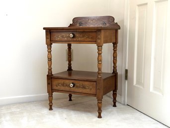 A Vintage Hitchcock Nightstand With Beautiful Stenciling #1