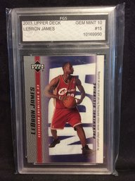 2003 Upper Deck LeBron James Rookie Card FGS Graded 10 - M