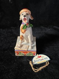 Jim Shore Heartwood Creek 'Bark The Hearld Angel Sing' Caroling Dog