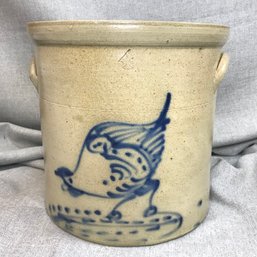 Incredible 4 Gallon Antique Pecking Chicken Crock - Blue And White Decoration - Amazing Piece - No Damage !