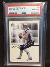 2002 Upper Deck SP Authentic Tom Brady Card PSA Graded 8 - M