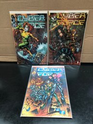 3 Cyber Force Comics.  Lot 38
